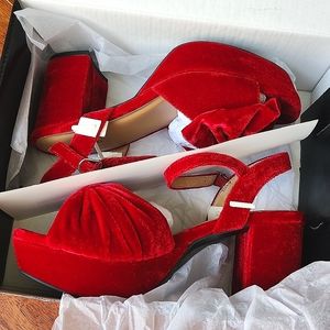 Red Velvet Platform Heel